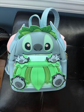 Loungefly Blue and Green Stitch Hula Mini Backpack